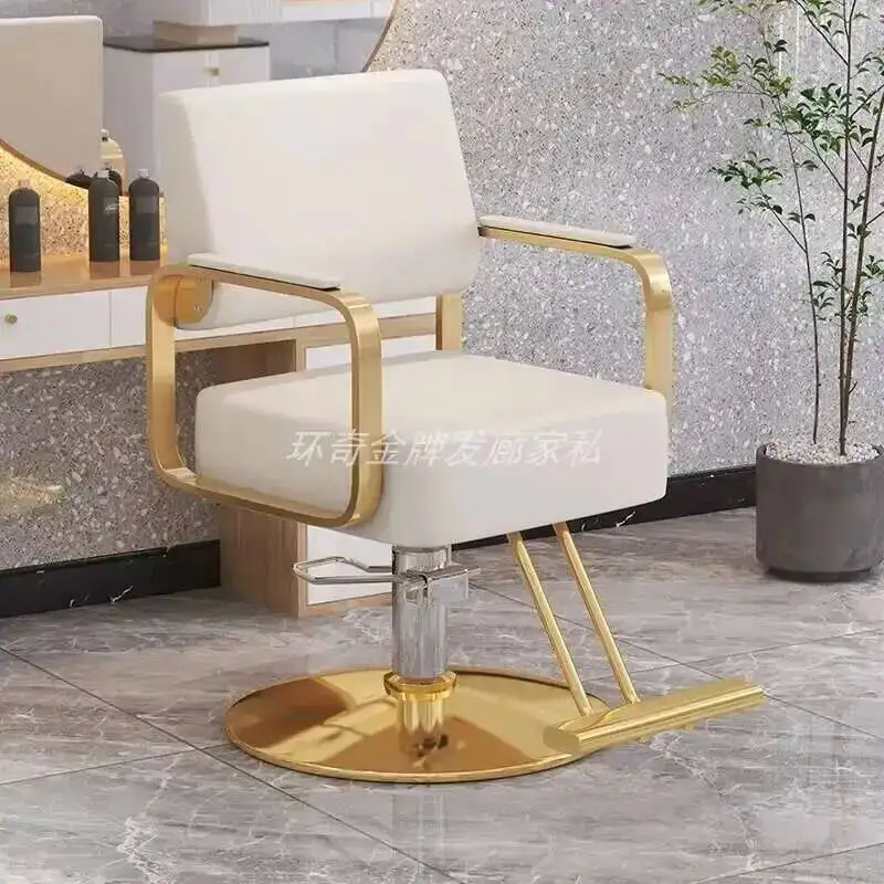 

Chair Pedicure Luxury Golden Beauty Stylist Salon Professional Barbers Armchairs Swivel Sillas Giratoria Salon Furniture MQ50BC