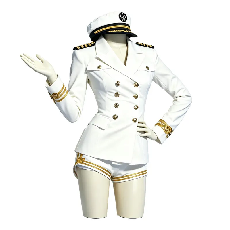 Anime Marine-Stil Cosplay Kostüm Jang Wonyoung Weiße Matrosen-Uniform für Frauen Gruppe IVE Bühnenauftritt