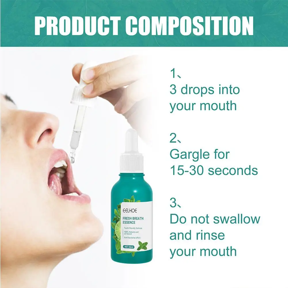 30ml Fresh Mint Pulling Oil Mouthwash Alcohol-free Oral Fresh Whitening Health Care Teeth Breath Mouth E6O4