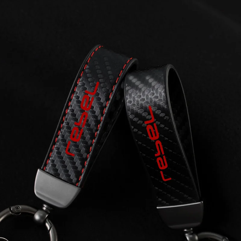 NEW Motorcycle Carbon Fiber Leather Keychain Horseshoe Buckle Jewelry for Rebel CMX 300 500 CMX300 CMX500 Motorcycle Accessories