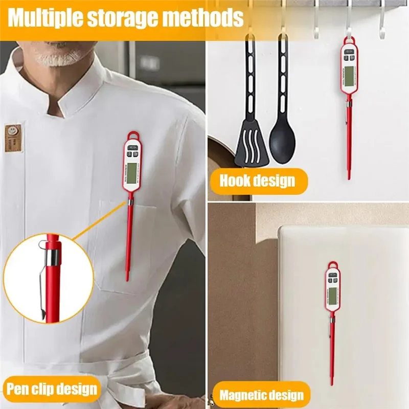 

ABMH-термометр для еды, цифровой зонд, термометр для чтения мяса и напитков в реальном времени с ЖК-дисплеем и зондом, кухонный гаджет