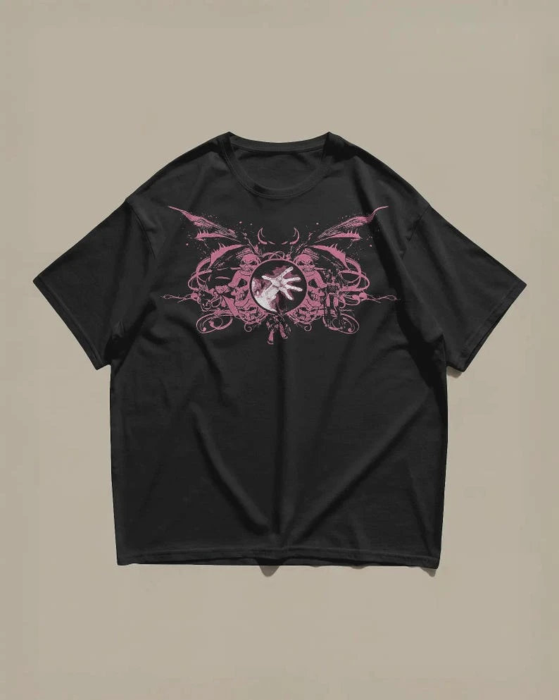 World of Warcraft Shirt, Dark Fantasy Warlock Tee, Pink Y2K Gamer Shirt, Vintage WoW Graphic Tee