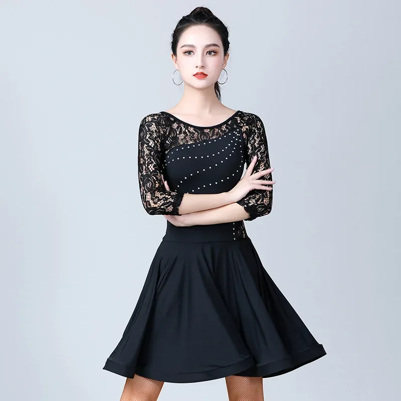 New Latin Dance Skirt Dress Adult Sexy Dance Costume Performance Costume Practice Professional Dance Costume Competition S-3XL