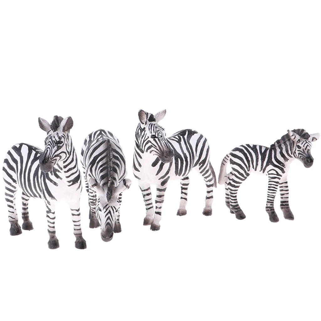 2.76-3.94 Inch Height Zebra, High Simulation Plastic Animal Figurine for