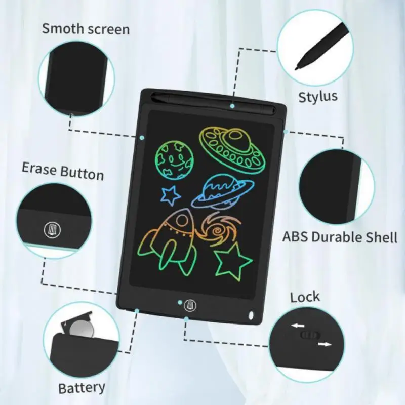 Tela LCD Desenho Tablet para Crianças, Placa de Escrita, Tablets Gráficos Digitais, Almofada Eletrônica de Escrita, Brinquedos Presente, 8,5 polegadas, 12 polegadas
