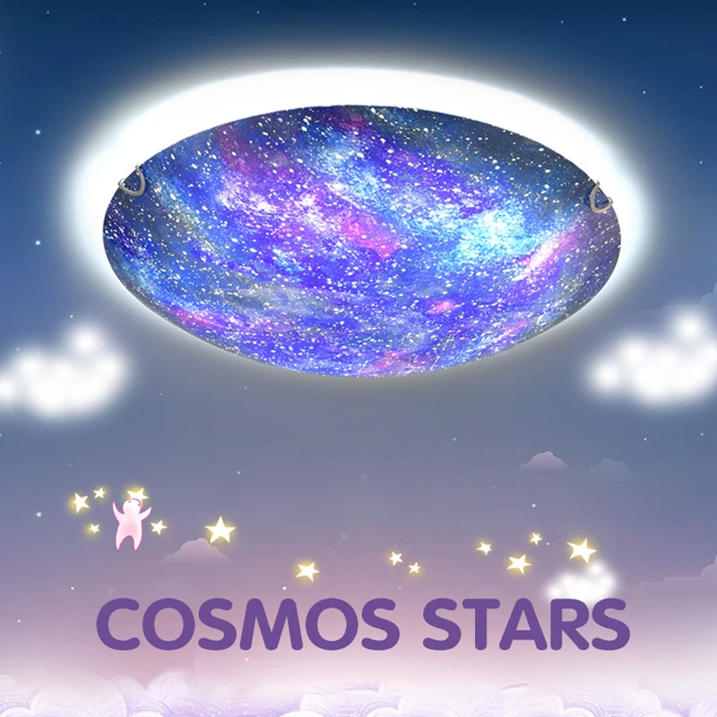 Space Planet Light Lampa sufitowa LED Pokój chłopców i dziewcząt Oświetlenie osobowości Kreatywne lampy do sypialni dla dzieci z kreskówek