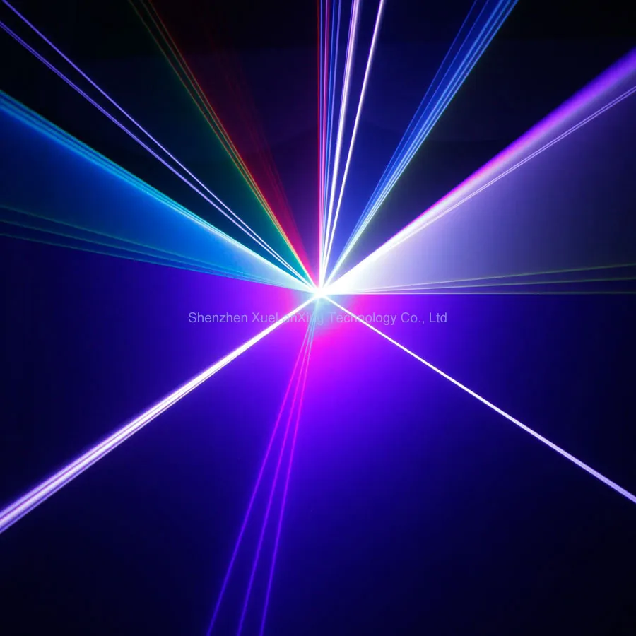 2W/3W RGB Laser Beam Stage Lines DJ Light Geometry Projector Bar Scan Effect RJ45 Dance Home Party Disco Holiday Lamp Show X12D2