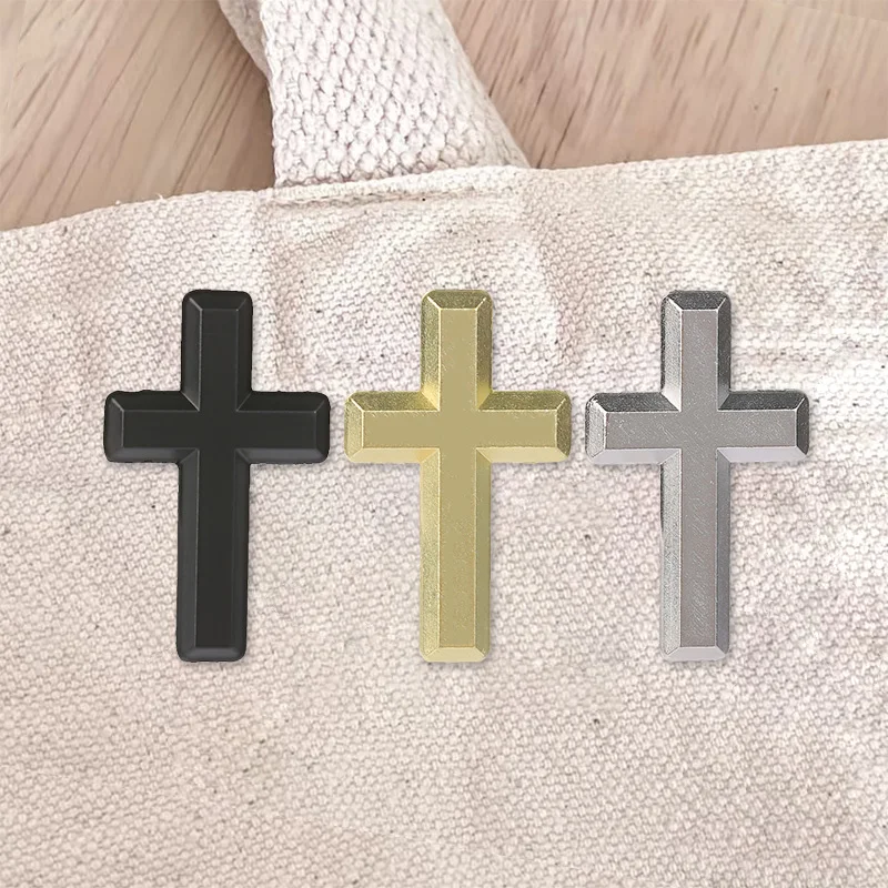 Classic Simple Metal Cross Religious Faith Enamel Badge Spiritual Pin Brooch For Suit Lapel Backpack Decor Gift