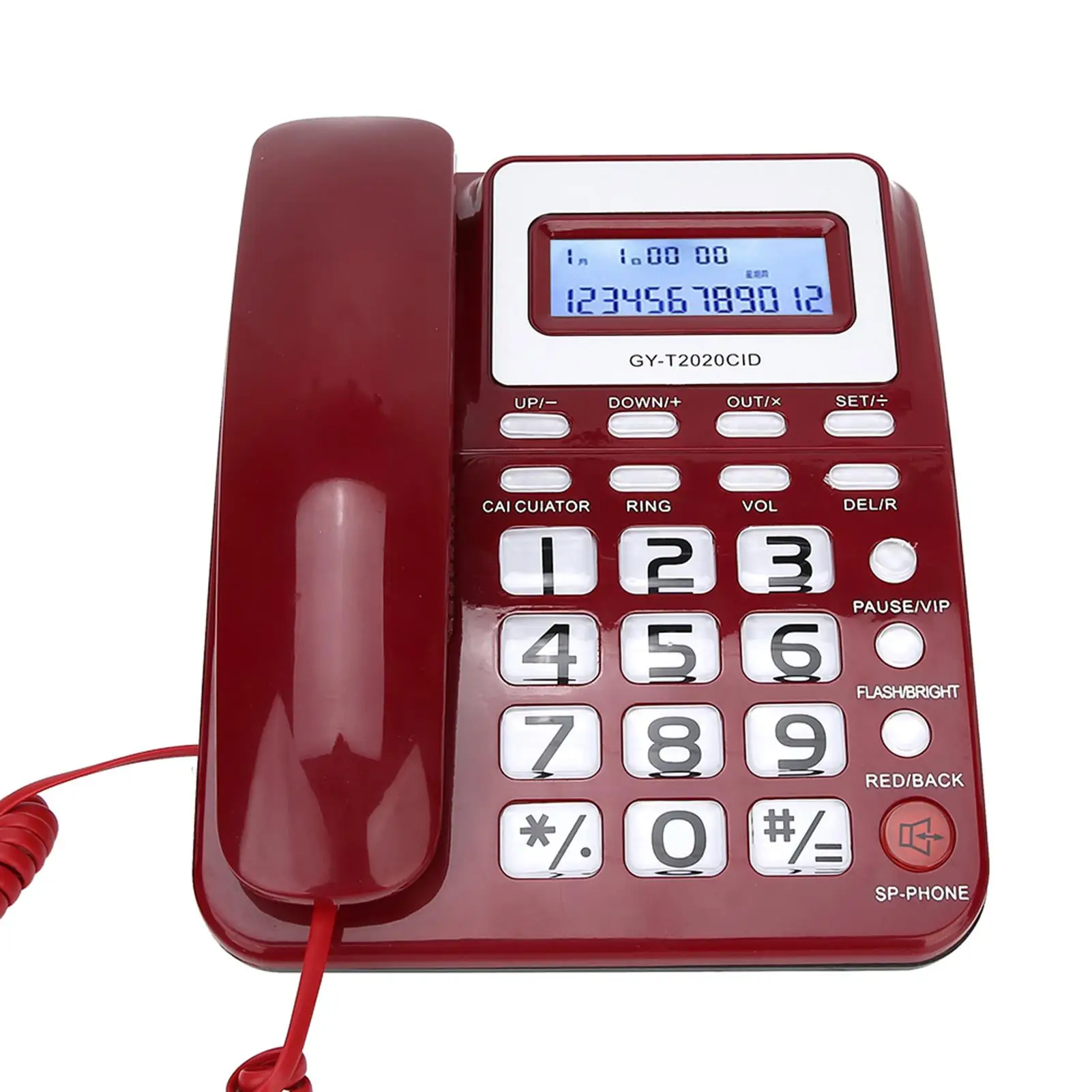 Big Button Wired Landline Phone with Voice Recorder & Caller ID - Ideal Desk Telephone for Seniors