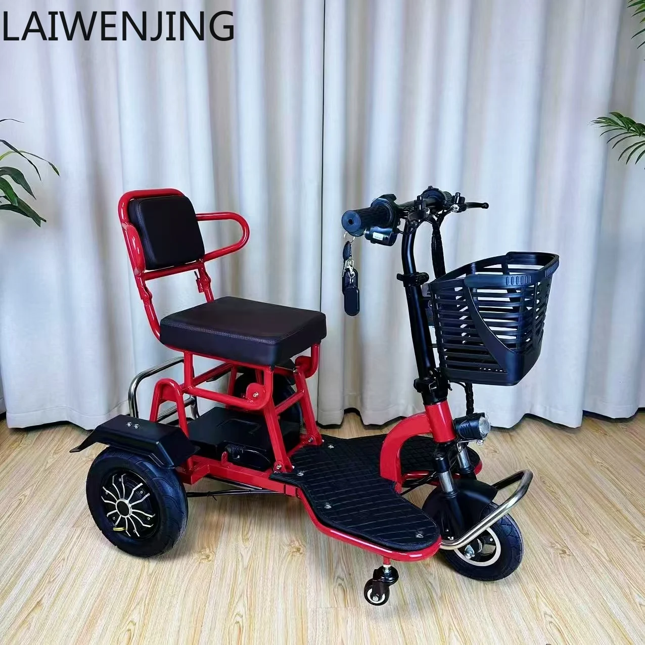 

HLZ electric vehicle rear drive large power folding three-wheeled electric vehicle portable transportation small battery car