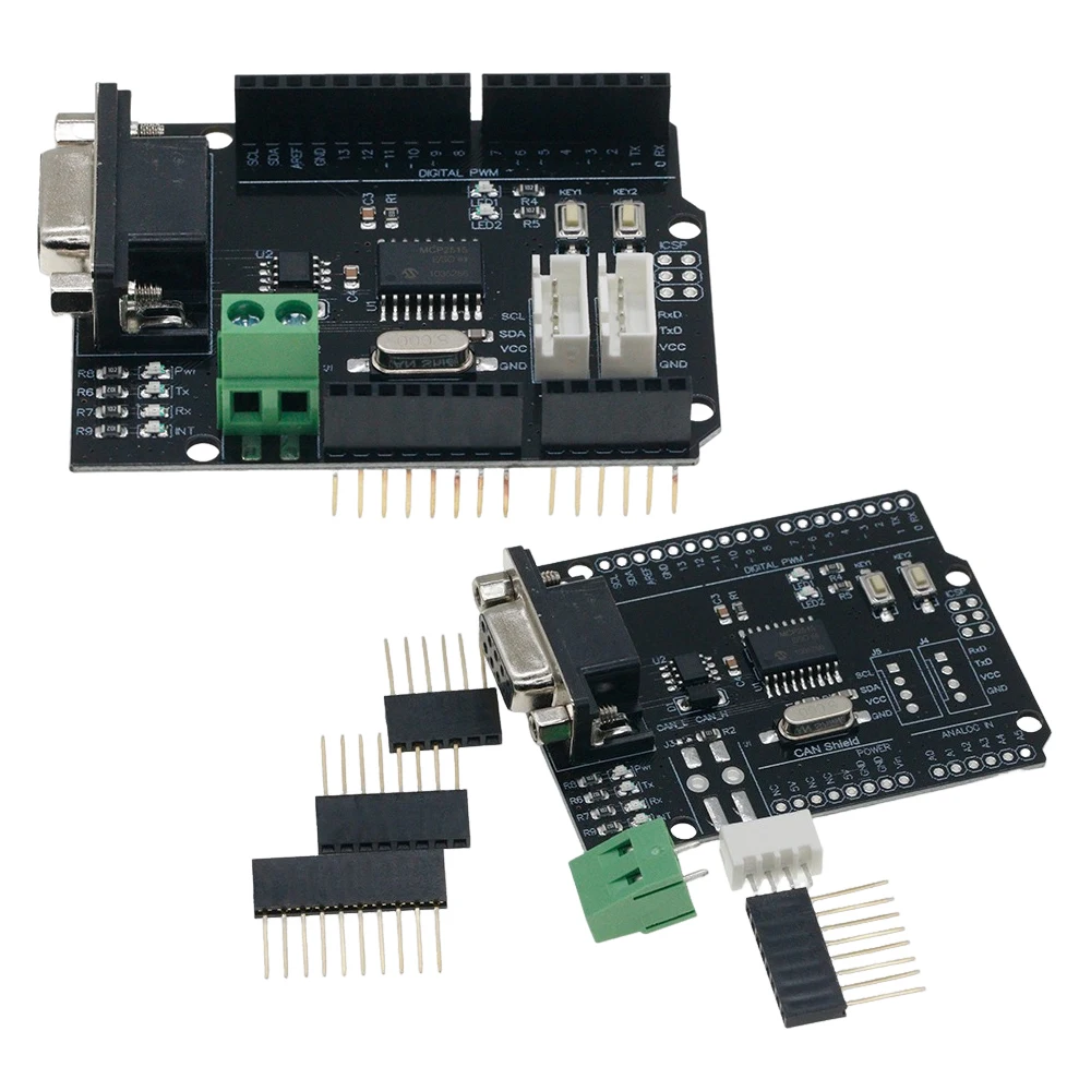 MCP2515 CAN Bus Shield Board Module SUB-D Разъем Стандартный UART IIC SPI Светодиодный индикатор Контроллер CAN 4,8-5,2 В для Arduino MCP2515 CAN Bus Shield Board Module SUB-D Разъем Стандартный UART IIC SPI Светодиодный индикатор Контроллер CAN 4,8-5,2 В для Arduino