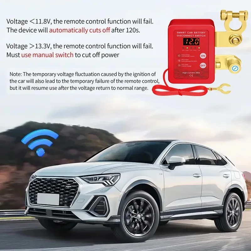

Kill Switch for Car 12V Remote Battery Disconnect Switch Smart Voltage Car Battery Kill Switch for Vehicle RV ATV Truck Boat