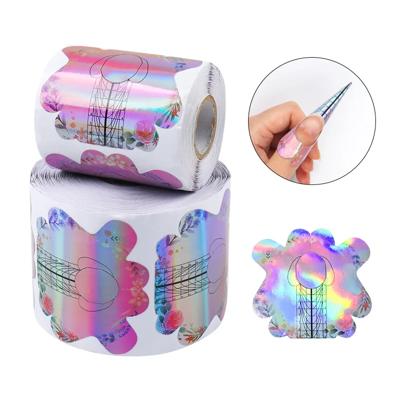 100/300Pcs Butterfly Nail Form Paper Tip Acrylic UV Gel Extended Nail Tools Salon Use Holographic Shine Nail Guide Gel Tools