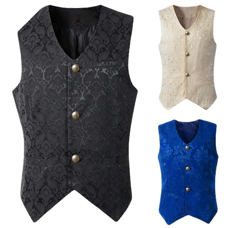 New Men's Medieval Costume Retro Men's Short Vest Halloween Costume