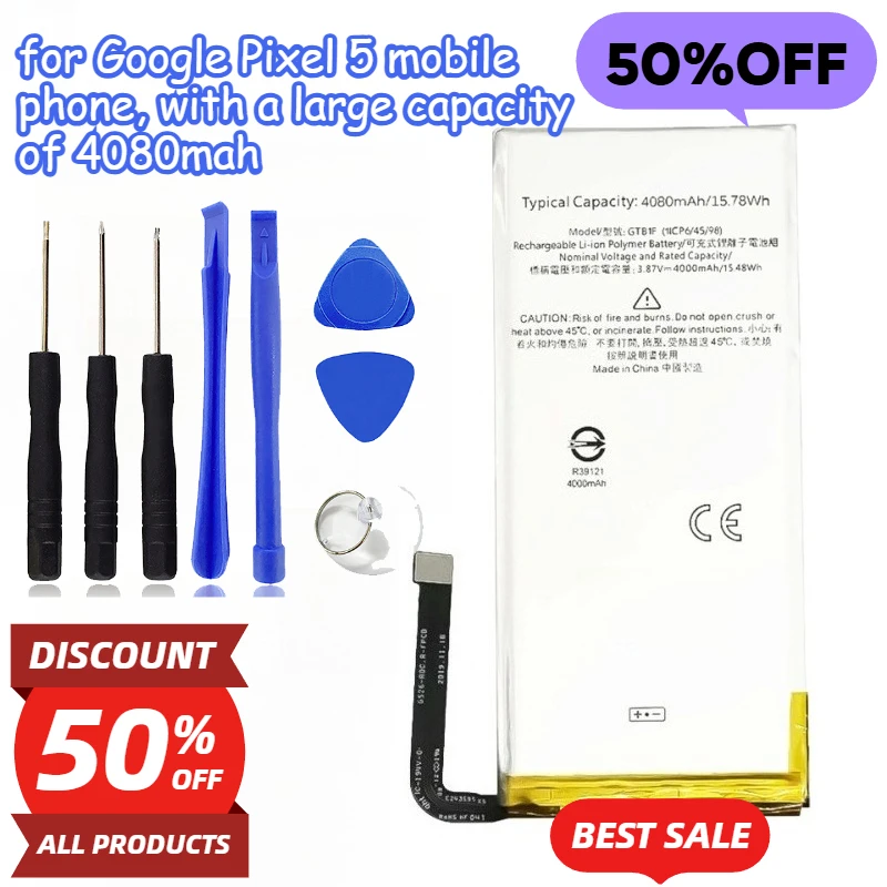 4080mah for Google Pixel 5 Mobile Phone Large-capacity Built-in Fast-charging Battery GTB1F Mobile Phone Batteries