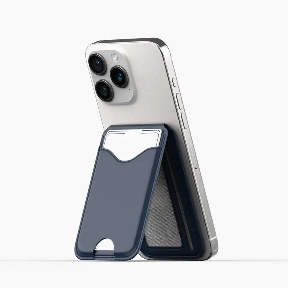 Magnetischer Kartenhalter-Ständer mit Spiegel, Verstellbarer Ständer, PU-Kartenhalter, Handyhalterung für iPhone 17 16 15 14 13 12 – Detail 10