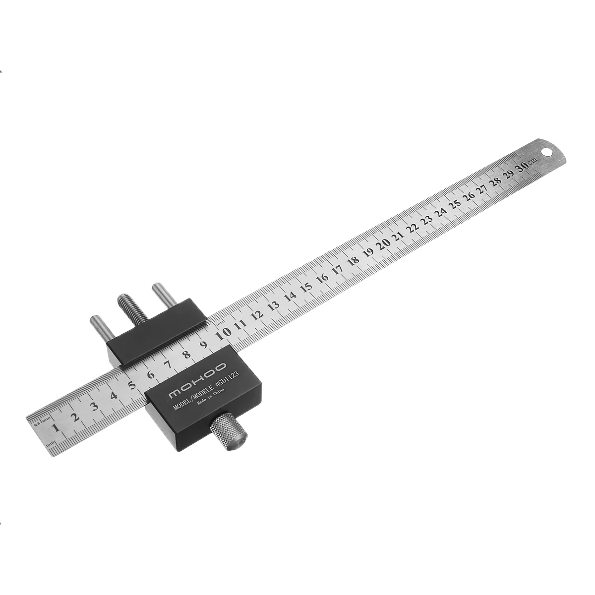 Mohoo Steel Ruler Positioning Block Angle Scriber Line Marking Gauge for Ruler Locator Carpentry Scriber Measuring Woodworking