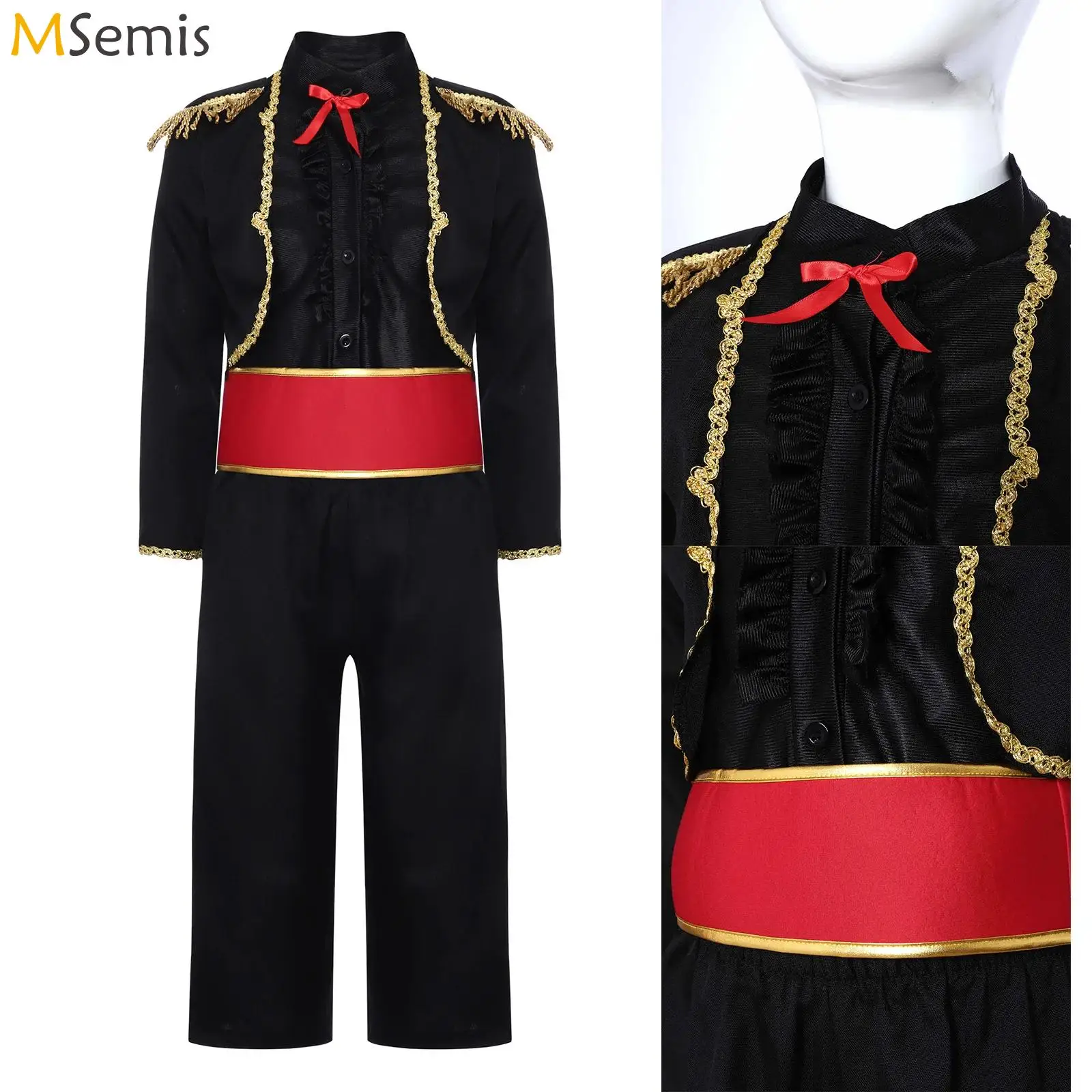 

Man Halloween Costume Adult Bullfighter Costume Carnival Mariachi Party Stage Performance Matador Mexican Traditional Clothing
