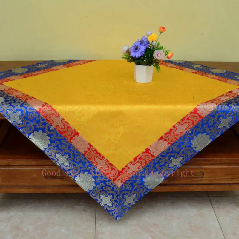 Wholesale Buddhism supply Tibet Nepal family home Temple Lucky Auspicious Embroidery Buddha statue Altar cover Table cloth mat