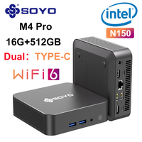SOYO M4 PRO Mini PC Intel Twin Lake N150 Mini PC Computer PC Win11 Pro Mini PC DDR4 16GB RAM 512GB ROM WiFi6 BT5.2 Desktop