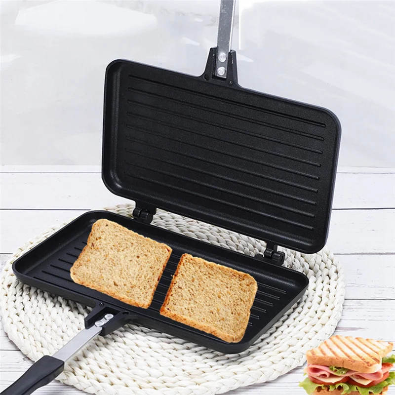 

Gas Non-Stick Sandwich Maker Bread Toast Breakfast Machine Pancake Baking Barbecue Oven Mold Mould Grill Frying Pan SQ