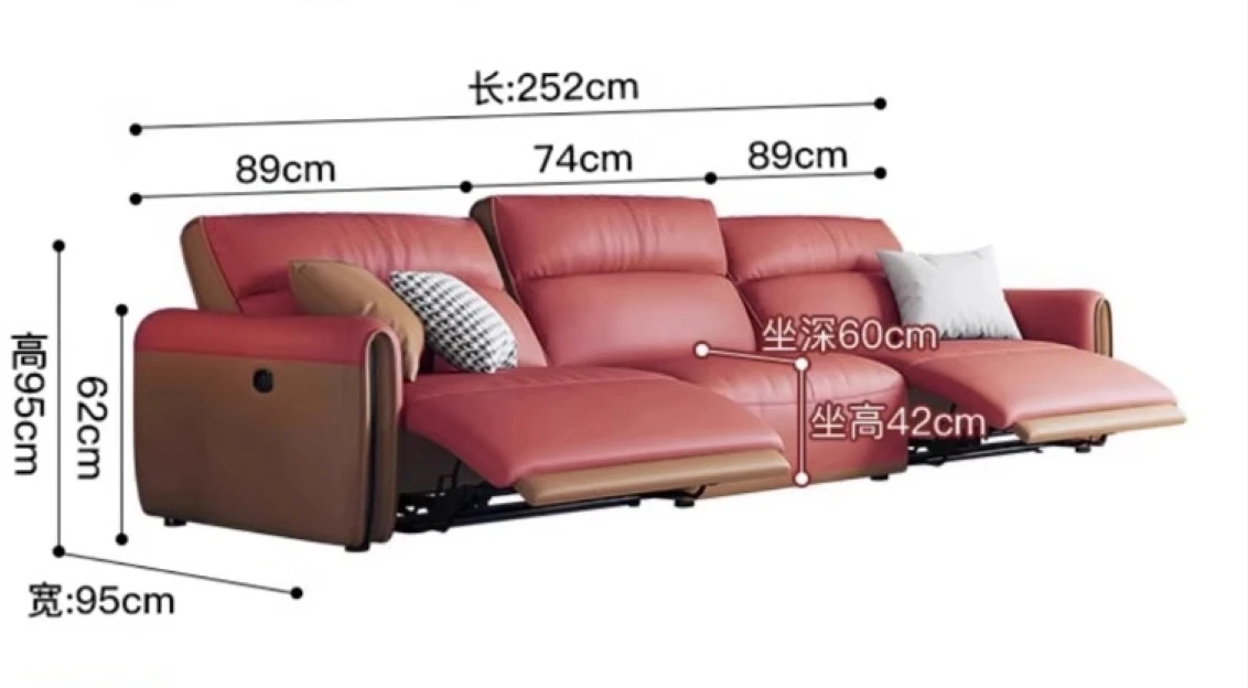 أرائك صالة فاخرة لغرفة المعيشة أريكة كهربائية كرسي مجموعة أرائك جلدية للأثاث المنزلي غرفة المعيشة الحديثة #6
