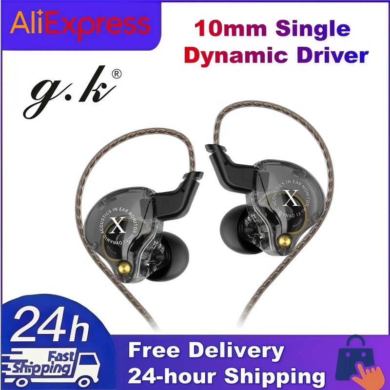 

GK G4 Hi-Fi in-Ear Wired Earphones 10mm Single Dynamic Driver High-Quality Audiophile Entry-Level for Music and Gaming