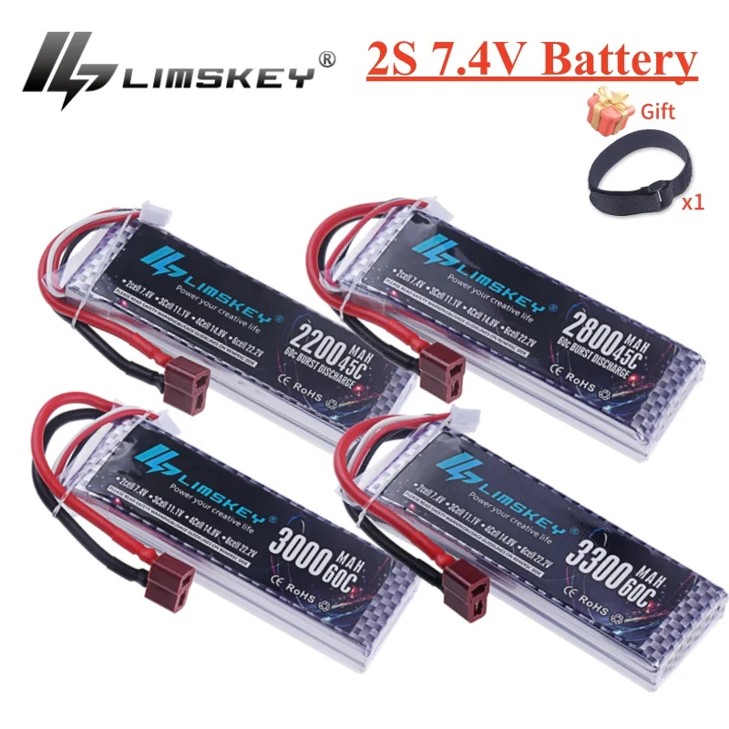 

Lipo Battery 2S 7.4V 2200mAh 2700mah 3000mah 3300mah 45C/60C With XT60U Plug For Quad RC FPV Airplane Drone Racing Hobby