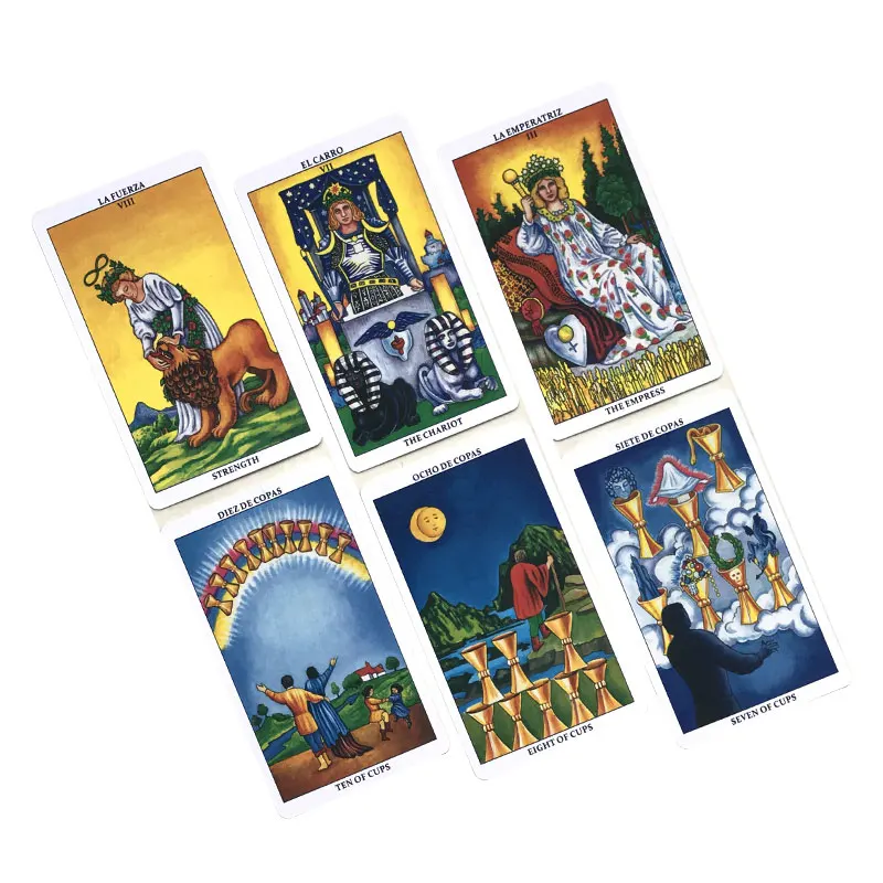 Spanish：Primary Beginner Tarot Card Oracle Card Entertainment Fate Divination Card Board Game Tarot And Brochure Guide