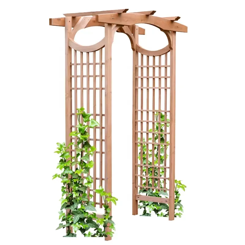 GreenGrow Rosewood Garden Natural Wood Arbor and Arches Arbours Pergolas Balloon Flower Backdrop Wedding Arch