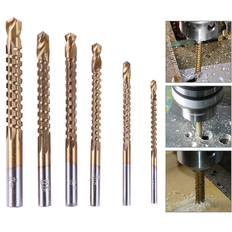 6Pcs hss countersink drill bit titanium coated hss saw drilling power tools