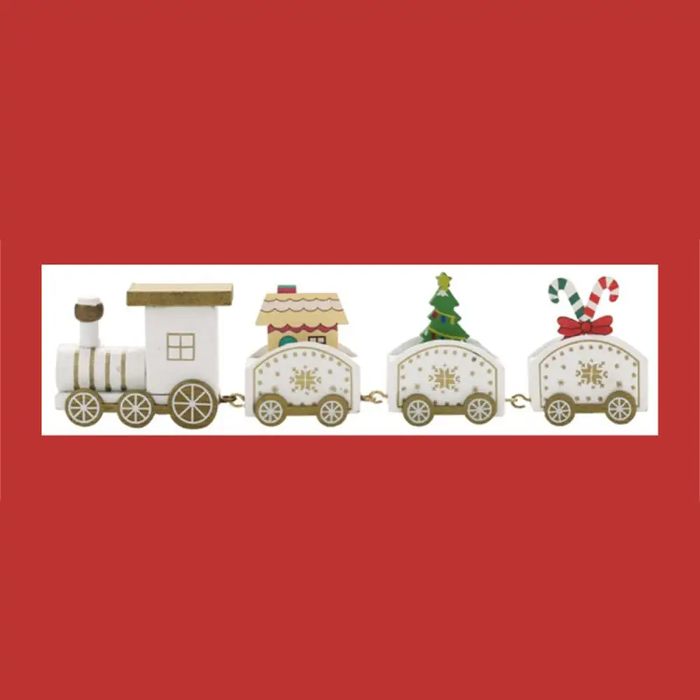 Holiday Decorations Mini Train Perfect Gift Holiday Wooden Toy Gifts Exquisite Craftsmanship Unique Design Christmas Decorations