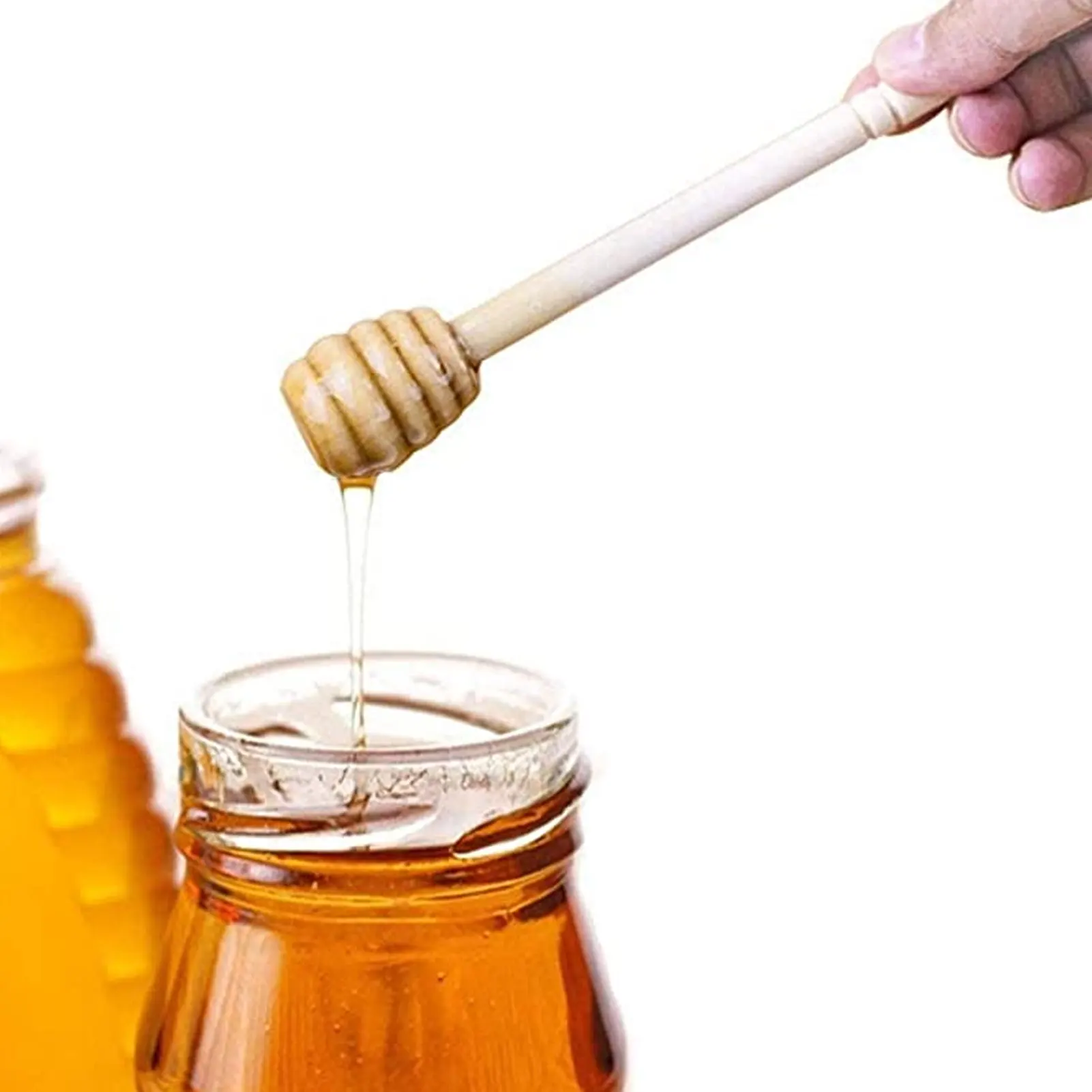 

50Pcs 8cm Wood Honey Dipper Sticks Honey Stirrer Dispensing Wand For Wedding Party Favors