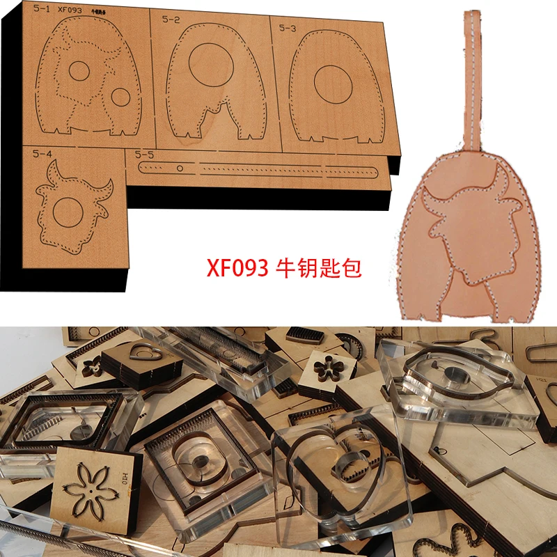 New Japan Steel Blade Wooden DieCattle key bag Wallet Leather Craft Punch Hand Tool Cut Knife Mould XF093