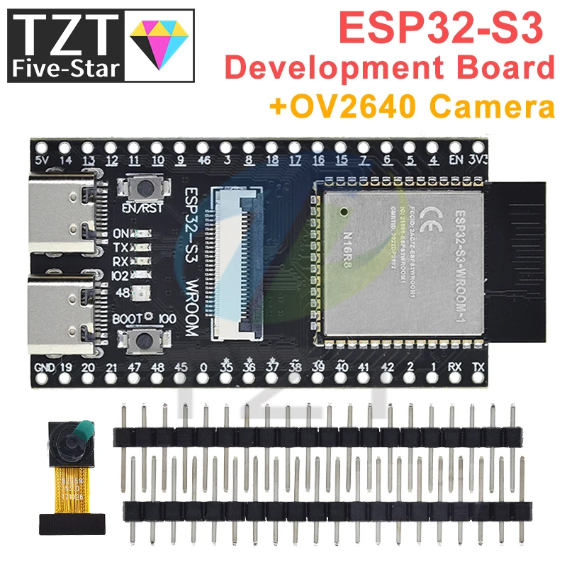 

Камера TZT ESP32-S3 WROOM N16R8, макетная плата WiFi + Bluetooth модуль OV2640