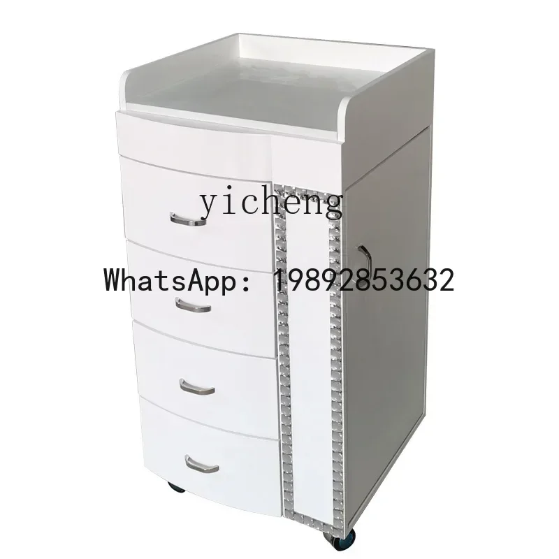 AA  Retro Small Trolley Barber Shop Tool Cart Salon Special Hand Push Perm Dye Cabinet European Style
