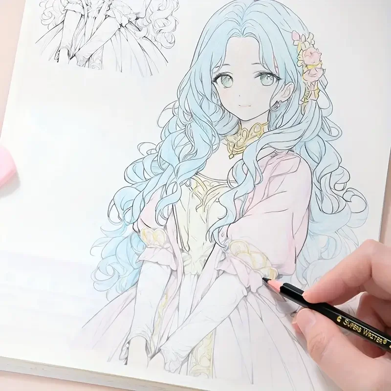 Beginners use anime character drawing exercise book to practice dynamic structure exercises