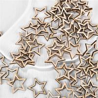 50/100PCS 10/20/30mm Unfinished Wood Cutout Star Shaped Wood Pieces For Wooden Craft DIY Projects, Gift Tags, Home Decoration