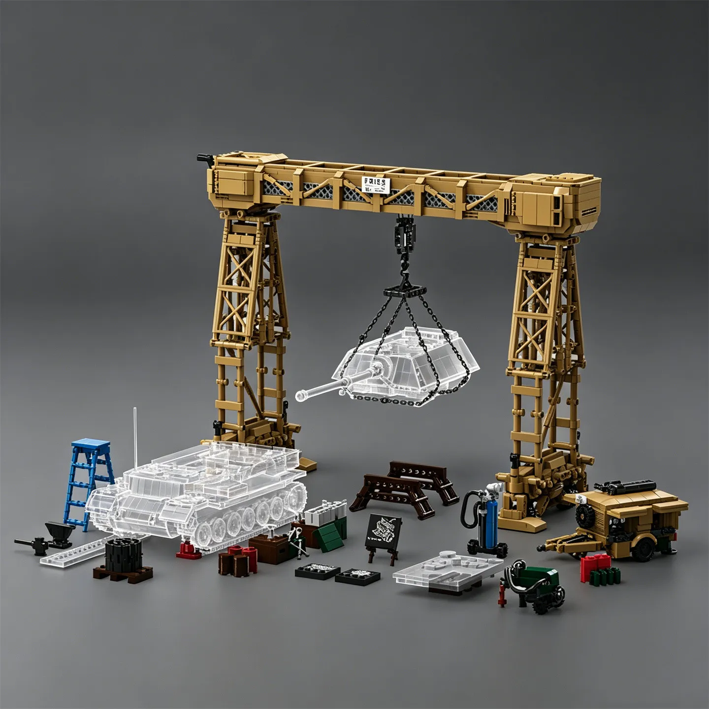 

NEW Repair Shop, Risfer Telescopic Arm Assembly Model, Building Blocks, Armored Repair Base, Power Generator Toy, Welding Truck
