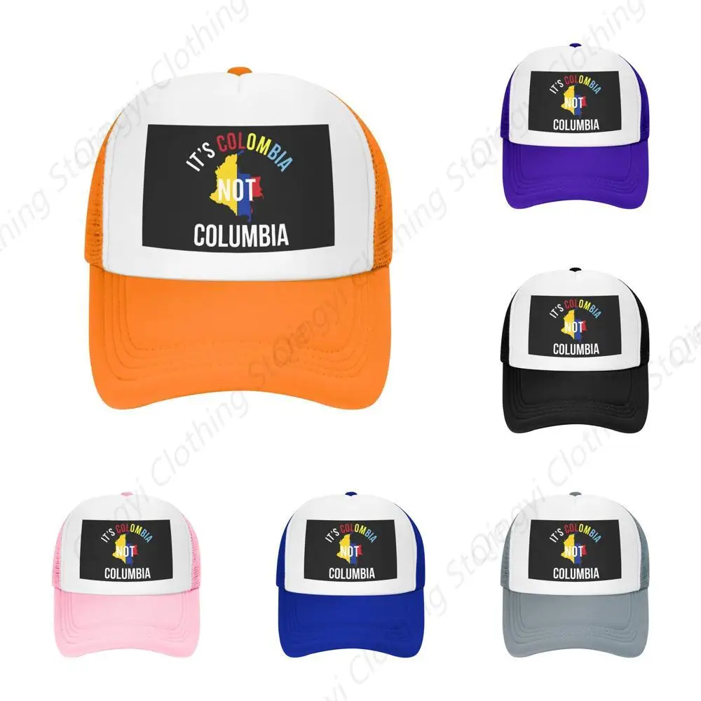 

It's Colombia Not Columbias Trucker Hat - Mesh Baseball Snapback Cap for Men Or Women Outdoors Orange