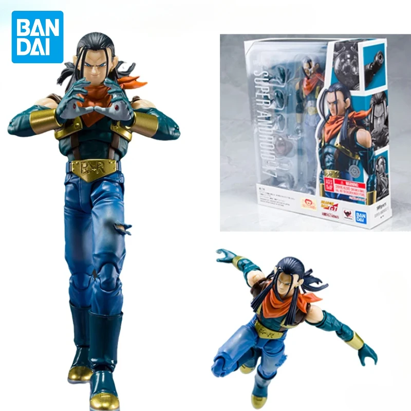 Auf Lager Original Original Bandai Anime Dragon Ball SUPER ANDROID 17 SHF Action Figure Sammeln Ornamente Modell Spielzeug Geschenke