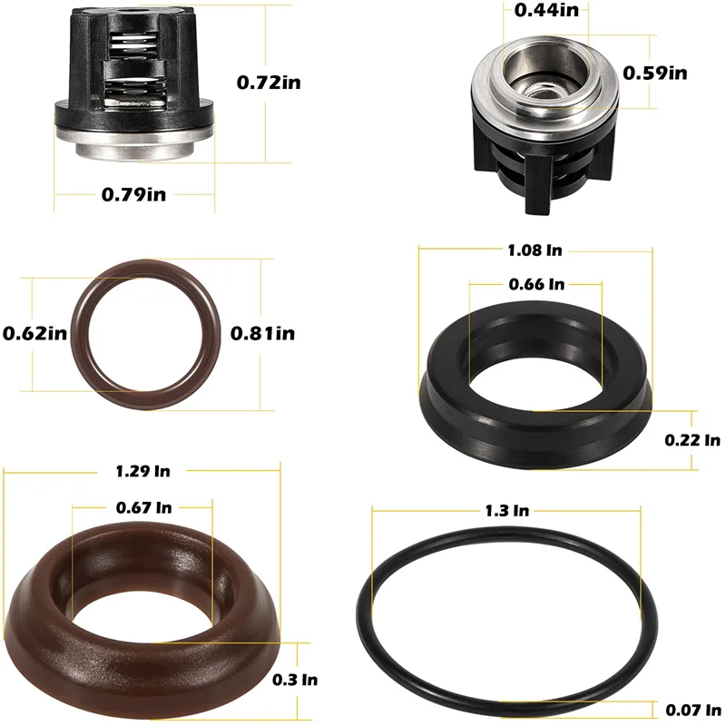 AR1828 Wasserpumpen-Rückschlagventil-Kit & AR1857 Hochdruckreiniger-Dichtungskit, perfekt kompatibel mit Annovi Reverberi 18mm XR RK RK – Detail 15
