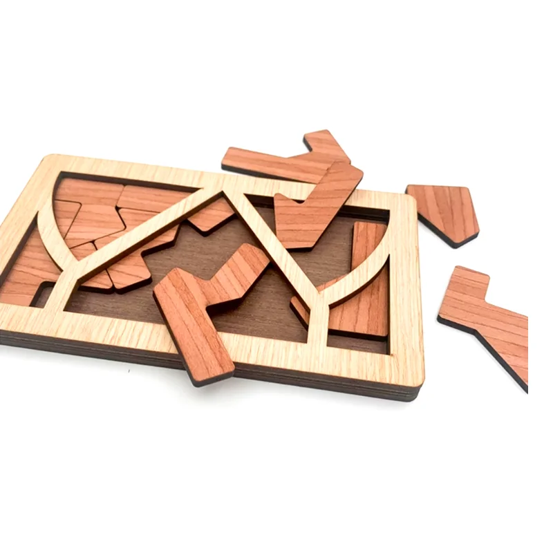 لعبة ألغاز Tangram الخشبية ذات الطلب الجديد للذكاء والذكاء العقلية للبالغين