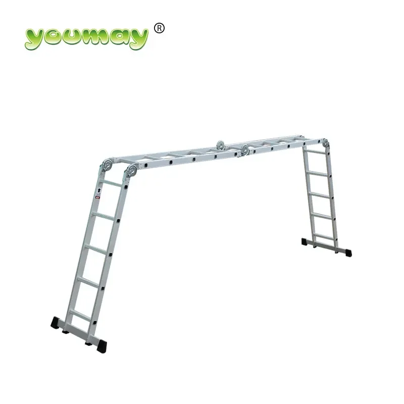 Compact Folding 4*5 Steps EN 131 Multi-Purpose Portable Aluminium Ladder Platform Durable And Lightweight Ladders