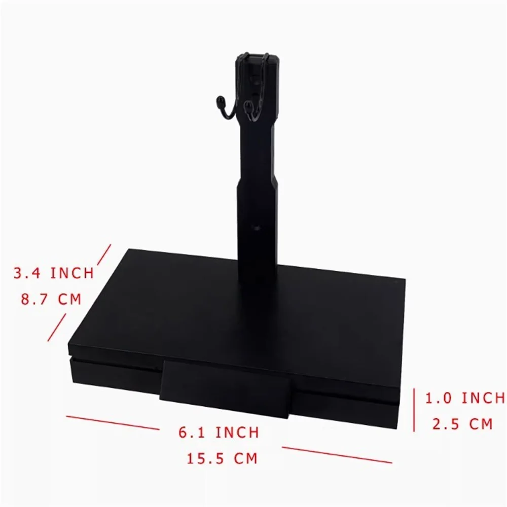 Cutomized 1/6 Soldier Doll Stand Platform with Bracket Toys Model Black Pure Color For 12