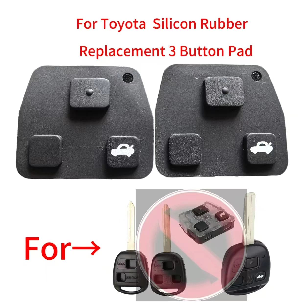 

Jingxin For Toyota Avensis Yaris Carina Corolla Prado Remote Car Key Fob Silicon Rubber Replacement 3 Button Pad For Lexus Rav4