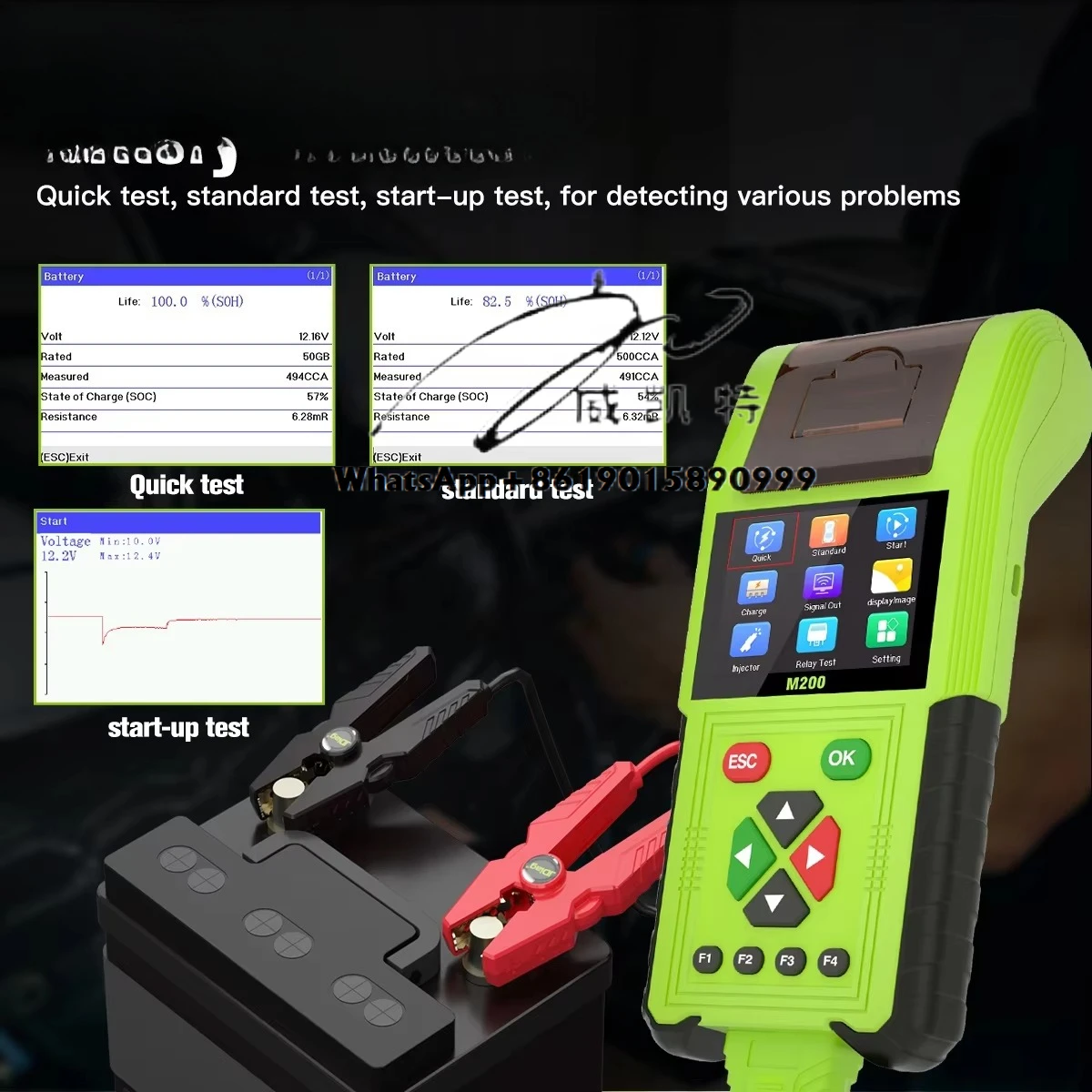 

M200 Motorbike Scanner Injector Testing Function Motorcycle Scanner with Data Printing 12v Universal Motorcycle Diagnostic