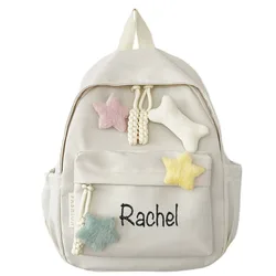 Personalized Customization Simple And Fashionable Versatile Backpack, Embroidered Small And Fresh Leisure Travel Gift Bag