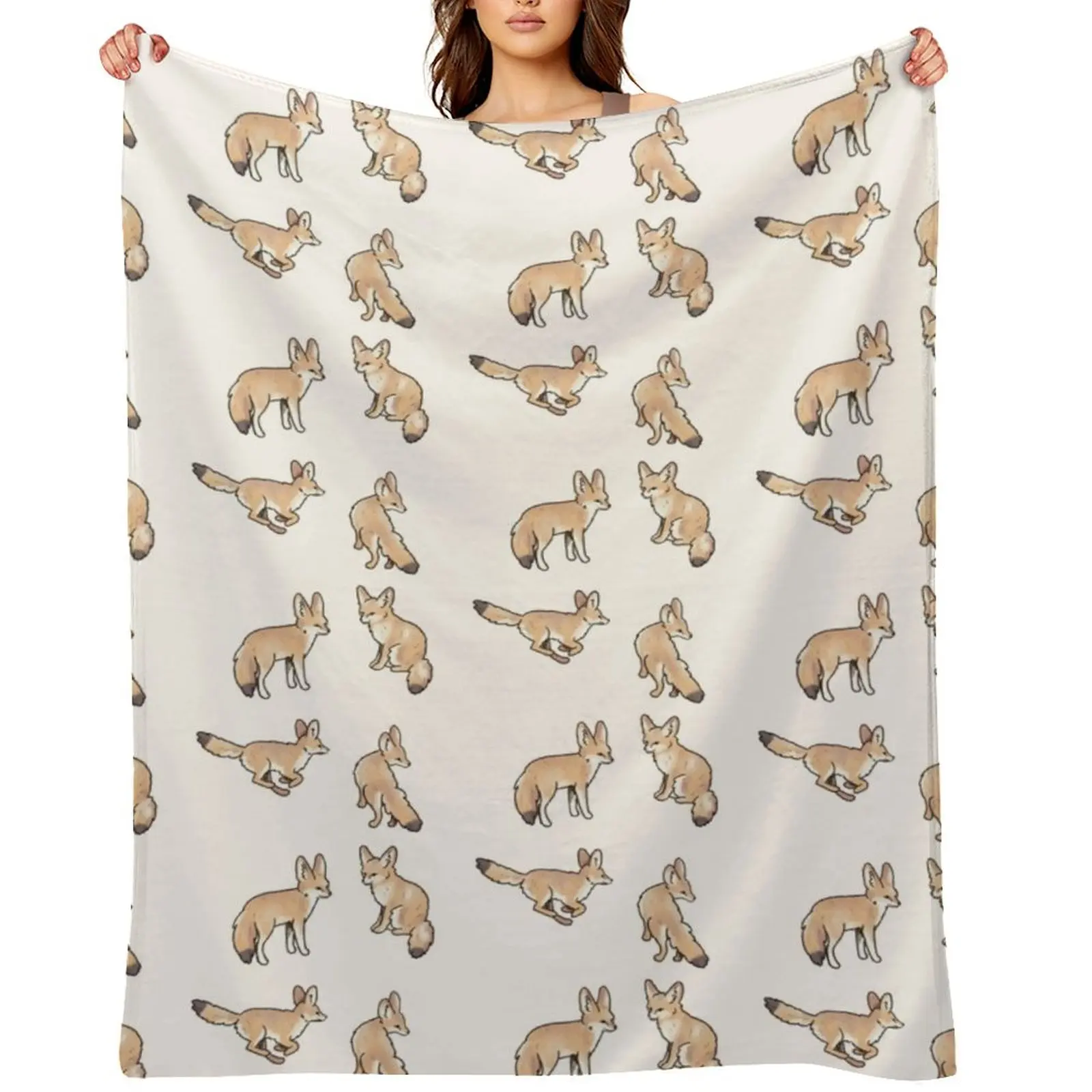 Fennec fox pack Throw Blanket Soft Plaid Plaid on the sofa warm for winter Soft Blankets