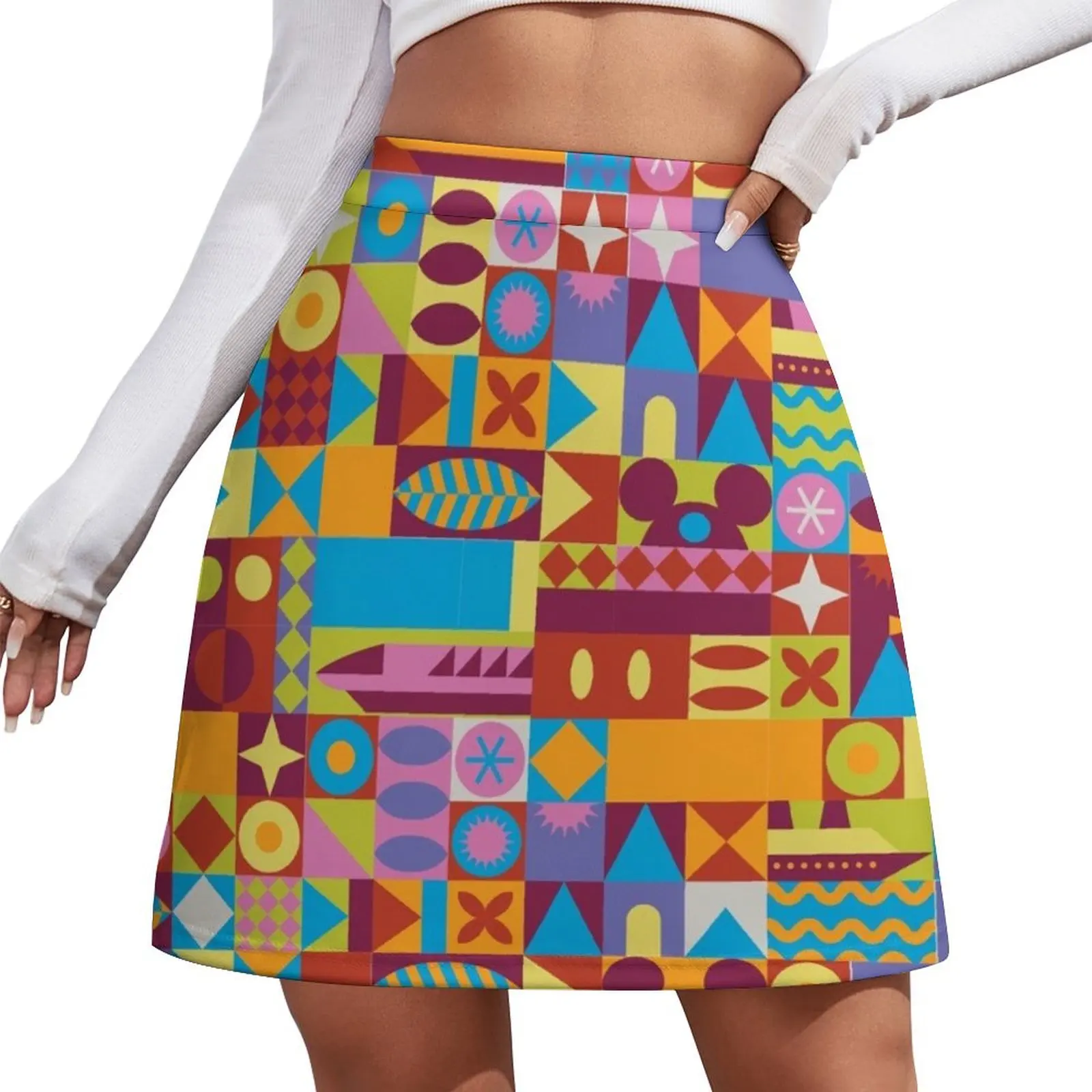 

Retro Color Blocks Mini Skirt Womens dresses micro mini skirt extreme clothing women summer 2025 Mini Skirt